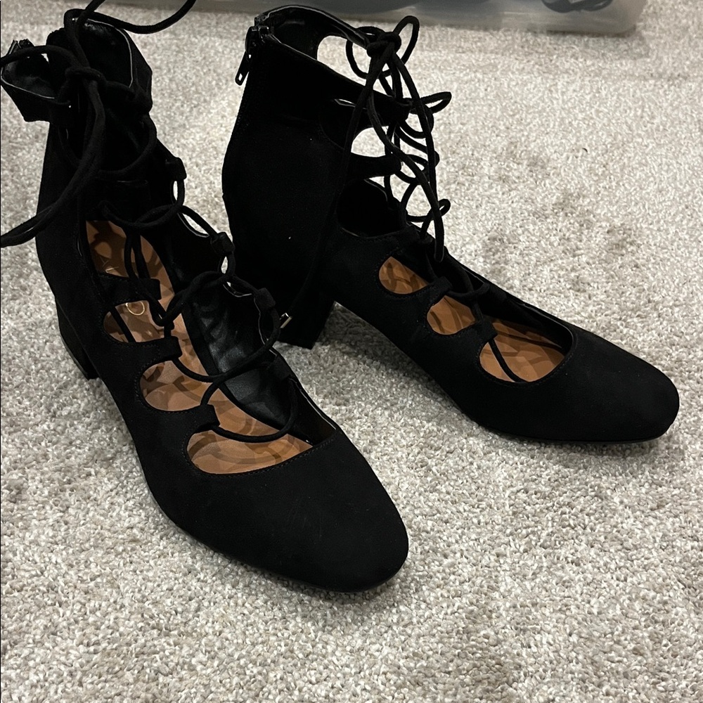 Aldo Black Lace-Up Women's Boots